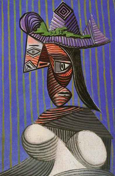 Pablo Picasso Bust Of Woman Buste De Femme Au Chapeau Raye